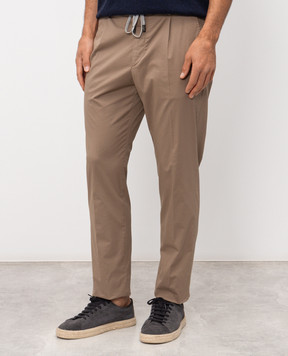Peserico Brown cotton pants R54774T23D07945