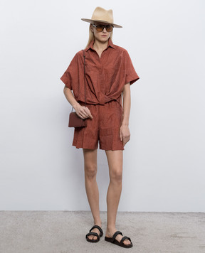 Brunello Cucinelli Terracotta patterned shirt MQ988MX626
