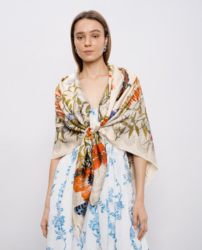 Etro Beige printed silk scarf WAYA0001AKE60