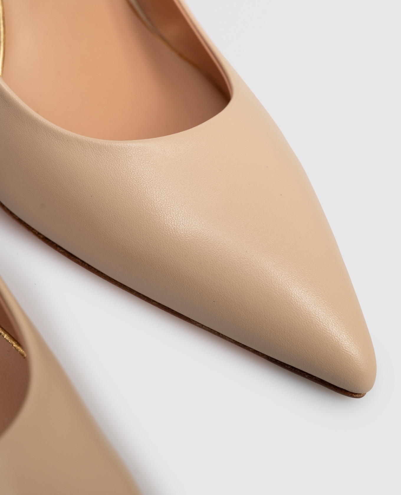 Beige leather shoes Santoni 5