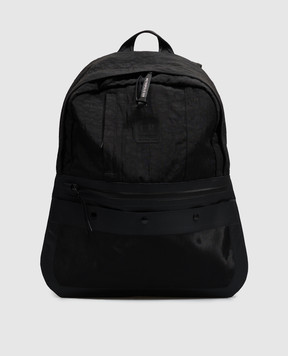 C.P. Company Metropolis Black backpack with logo patch LAC005A110224M
