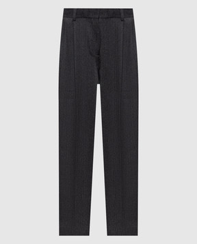 Toteme Gray wool patterned pants 264WRB0289FB0739