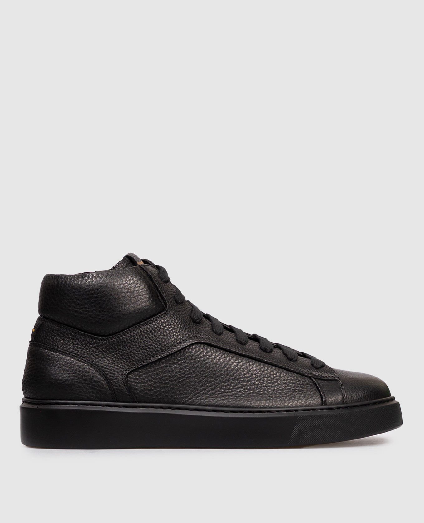 

Black leather high-tops with logo Doucal's
