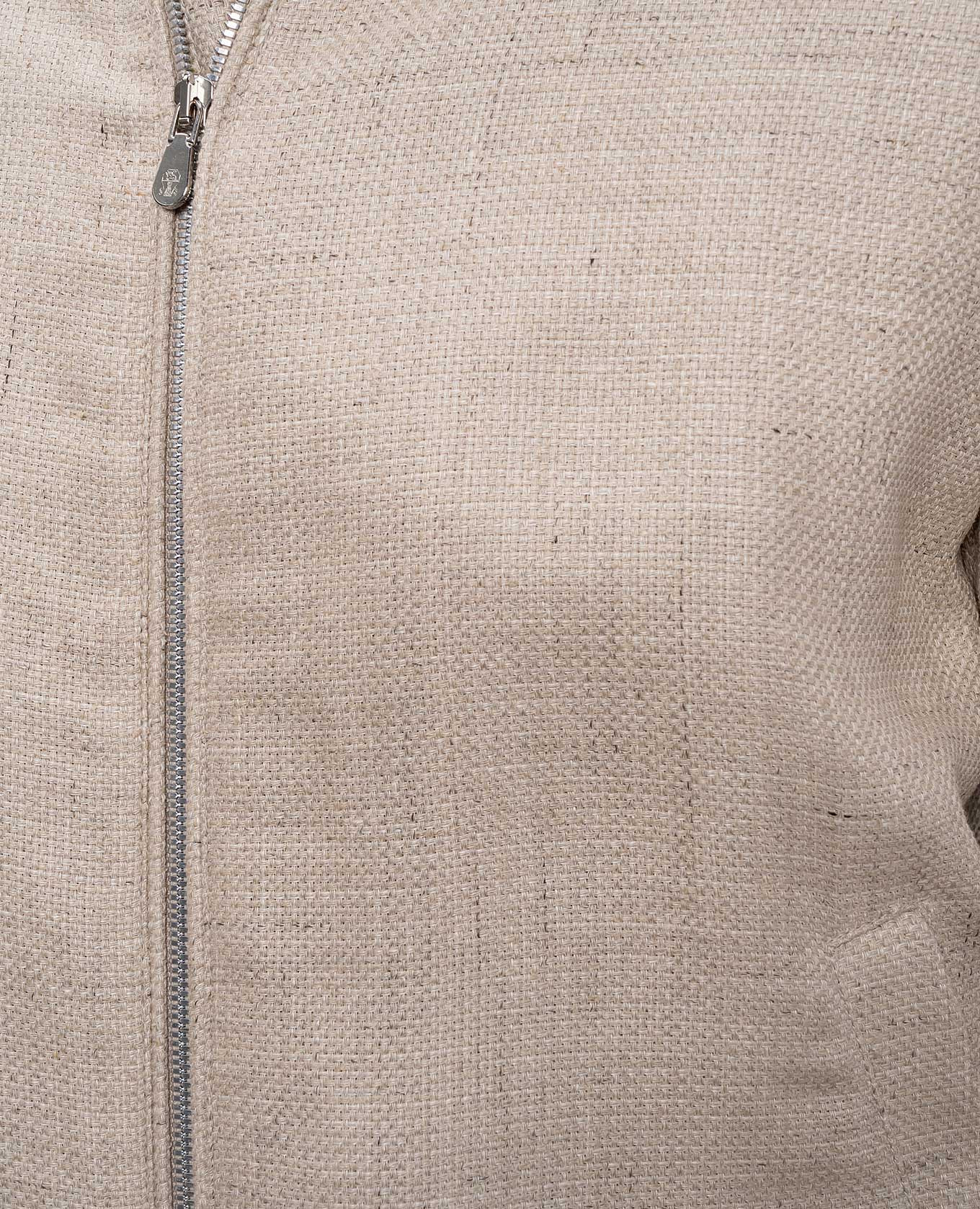 Beige silk, linen and wool jacket Brunello Cucinelli 5
