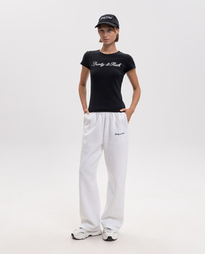 Sporty & Rich Black T-shirt with crystals TO13071326BA01