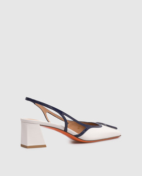 Santoni White leather slingbacks WDMN72096HA2NRTT