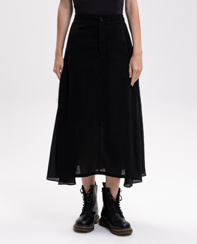 Y`S Yamamoto Black skirt with wool YVS01829