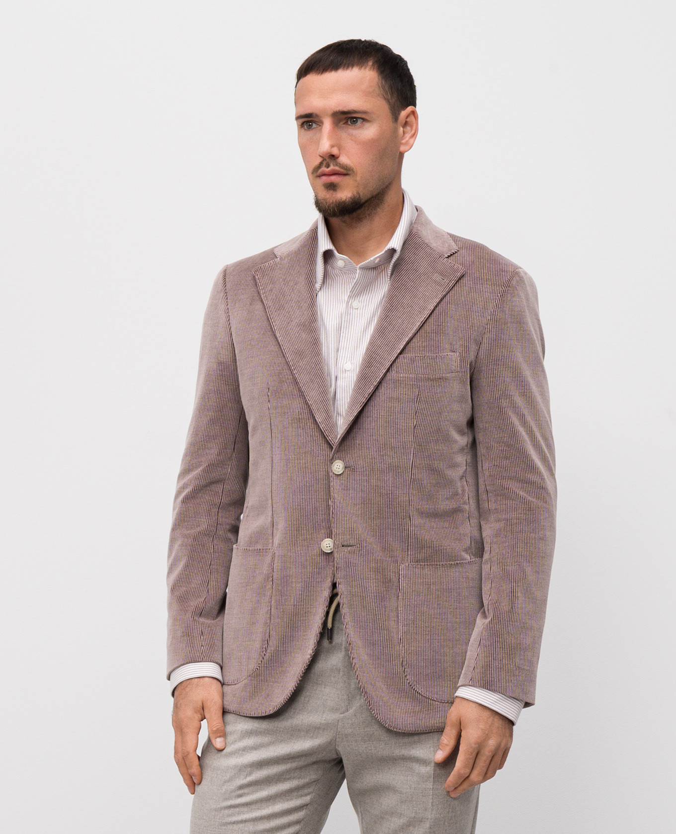 Pink corduroy blazer Pini Parma 3