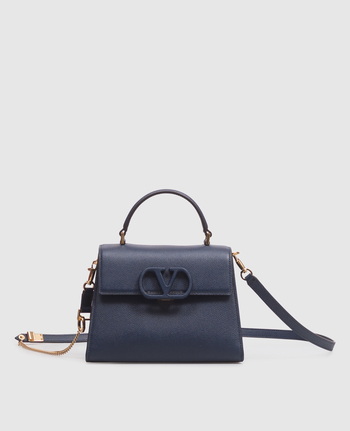 Blue leather Vsling sling bag