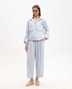 Herno Blue jacket with linen GI000392D12689