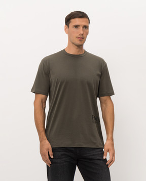 Fendi Khaki T-shirt with print FY1370B19Q