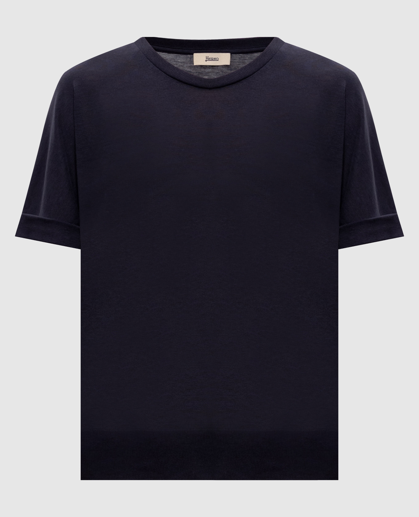 Navy blue T-shirt with lapels