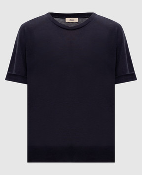 Herno Navy blue T-shirt with lapels JG000312D52056