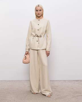 Max Mara Beige linen and silk palazzos MORO MXMORO