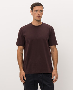 Peserico Burgundy t-shirt with logo print R55557J0Q200089