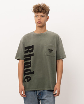 Rhude Khaki T-shirt with pocket RHPF26TT13012
