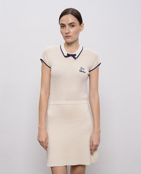 Valentino Beige dress with logo embroidery 8B3KD14Z9JV