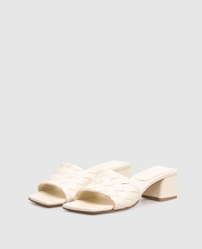 Bottega Veneta Parco beige leather mules 838098V2ED0