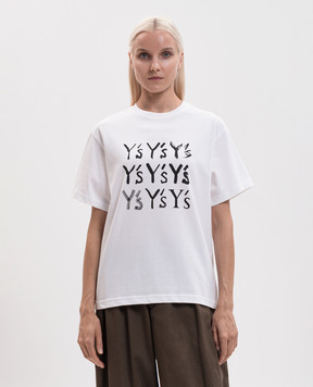 Y`S Yamamoto White T-shirt with monogram logo print YVT27668
