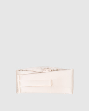 Dore & Rose Beige silk sleep mask with logo DEEPSLEEPMASK