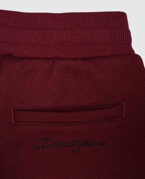 Dolce&Gabbana Children's burgundy joggers with logo embroidery L4JPWIG7QK0814