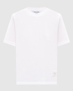 Thom Browne White T-shirt with a patch FJS036A05398