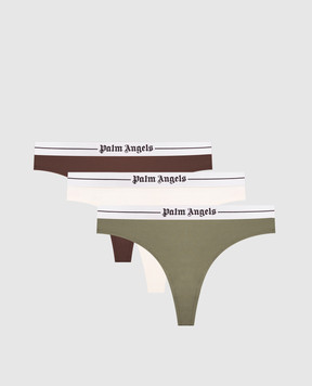 Palm Angels Logo pattern thong set PLA1UWBT04TR
