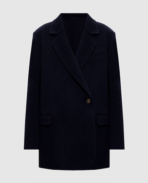 Brunello Cucinelli Blue double-breasted wool and cashmere coat MD5327309P