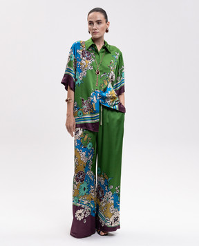 Alemais Nanci green silk pants 7613P