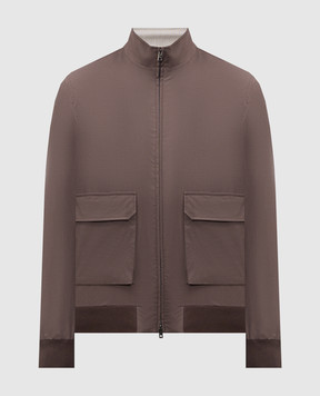 Herno Brown jacket with metal logo plate GI000640U13164Z