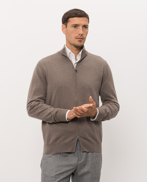Cashmere&Whiskey Brown cashmere cardigan MU867A1312525R