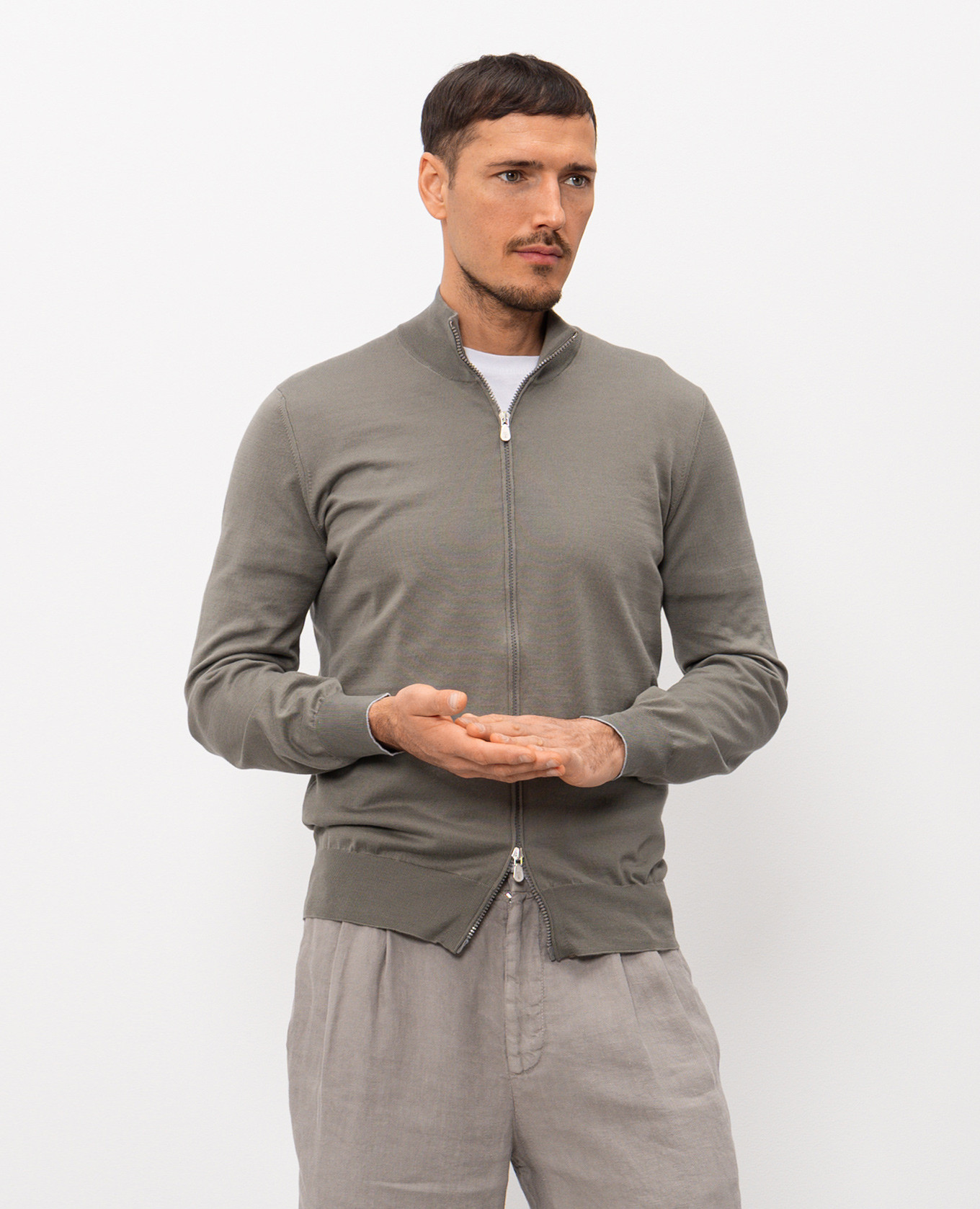 

Khaki cardigan Brunello Cucinelli