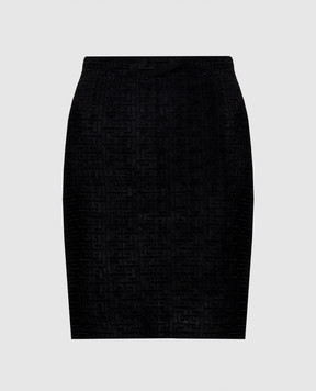 Balmain Black skirt with branded pattern GF1LC286JL42