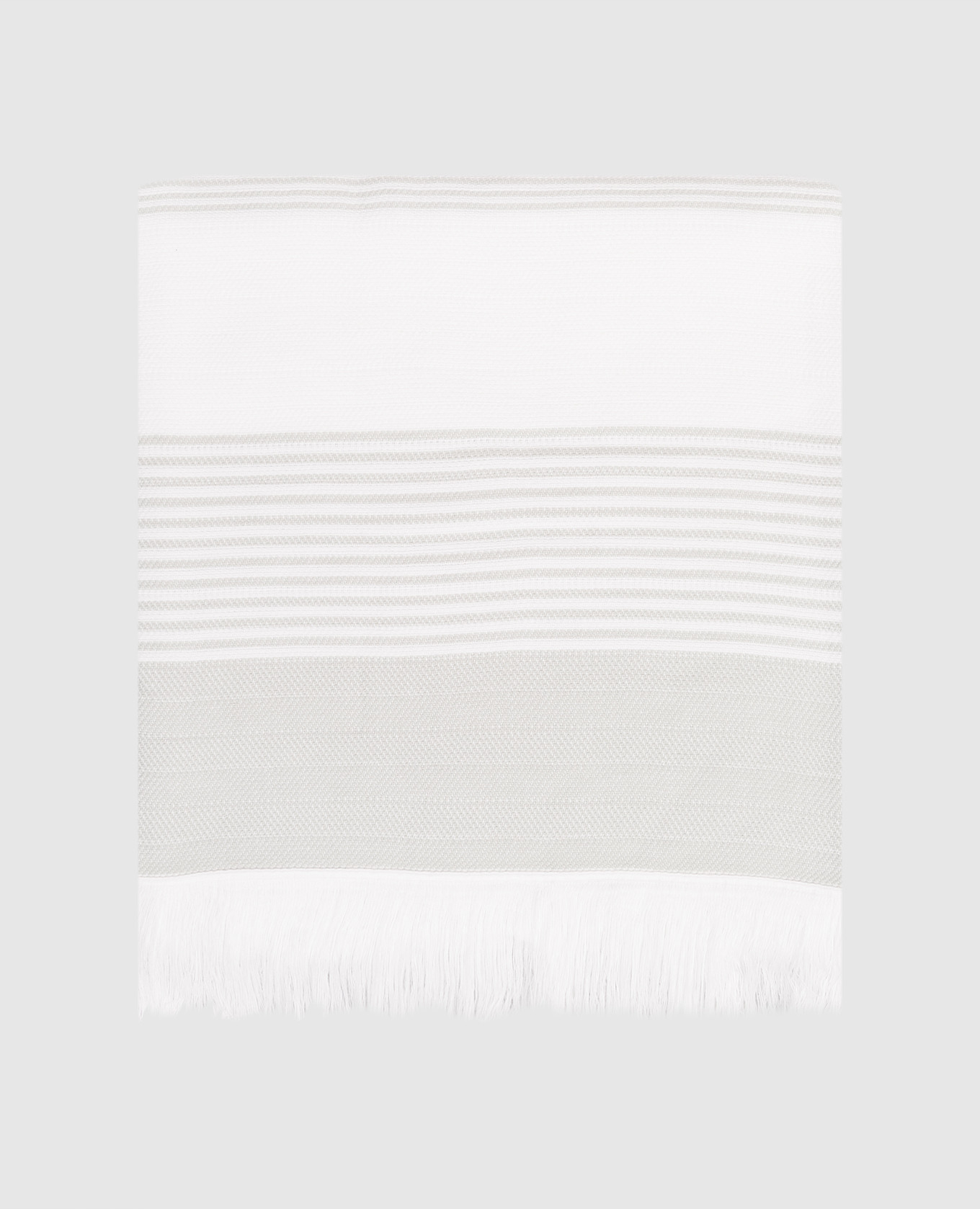 

White towel KARINA in stripes with fringe L'appartement