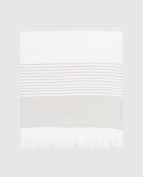 L'appartement White towel KARINA in stripes with fringe KARINAPESTEMAL