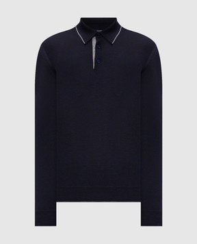 Stefano Ricci Blue wool, cashmere and silk polo shirt KE08004P03E26374