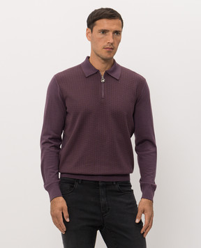 Stefano Ricci Purple cashmere and silk polo shirt K606434P30F26320