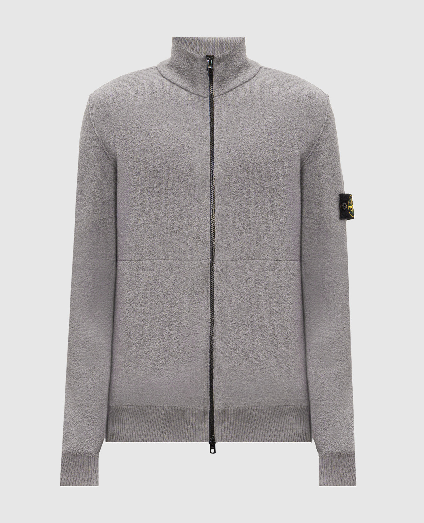 Gray wool cardigan Stone Island