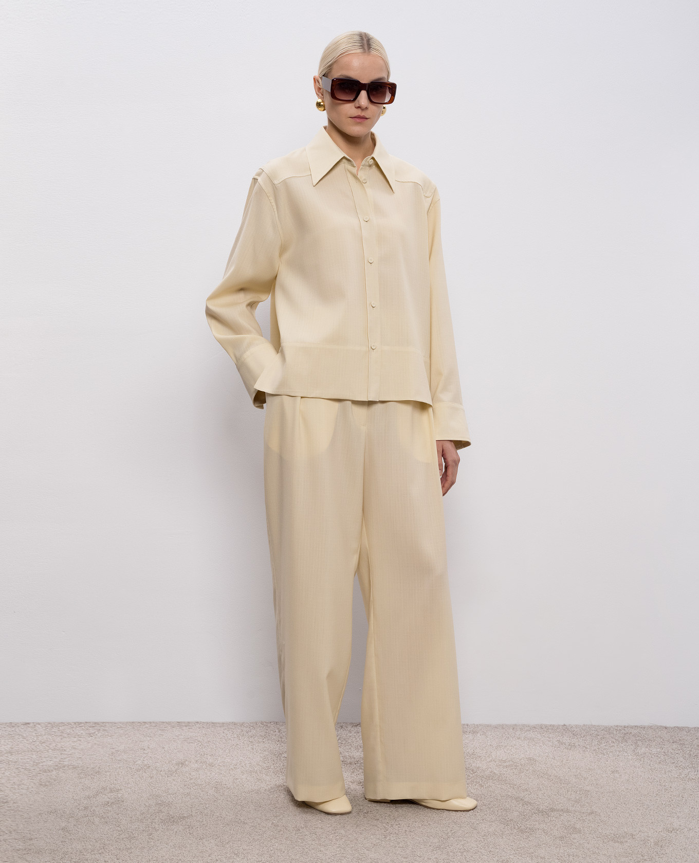 

Beige wool pants Jil Sander