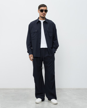 Dolce&Gabbana Blue wool check shirt G5OG7TFQ2NJ