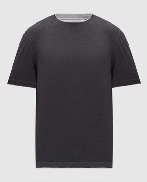 Brunello Cucinelli Dark grey layered t-shirt M0B137427