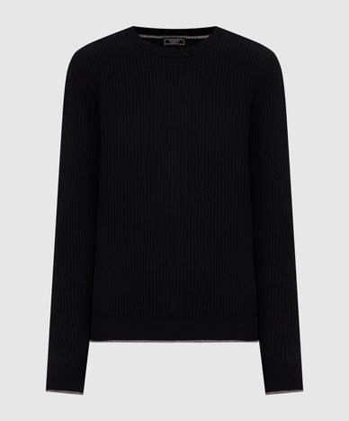 Blue wool and cashmere sweater