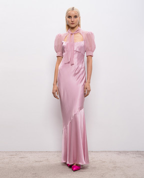 Alessandra Rich Pink silk maxi dress FABX4335F4376