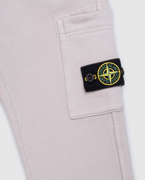 Stone Island Kids' grey joggers with logo patch L2S166200002S0A2028