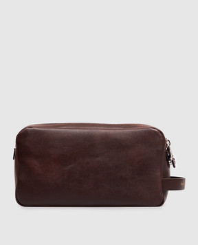 Brunello Cucinelli Brown leather vanity case MWCIBU334