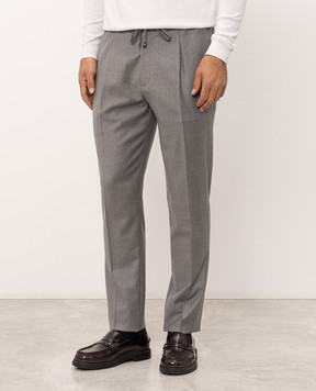 Cashmere&Whiskey Gray wool and cashmere pants 02556R0776