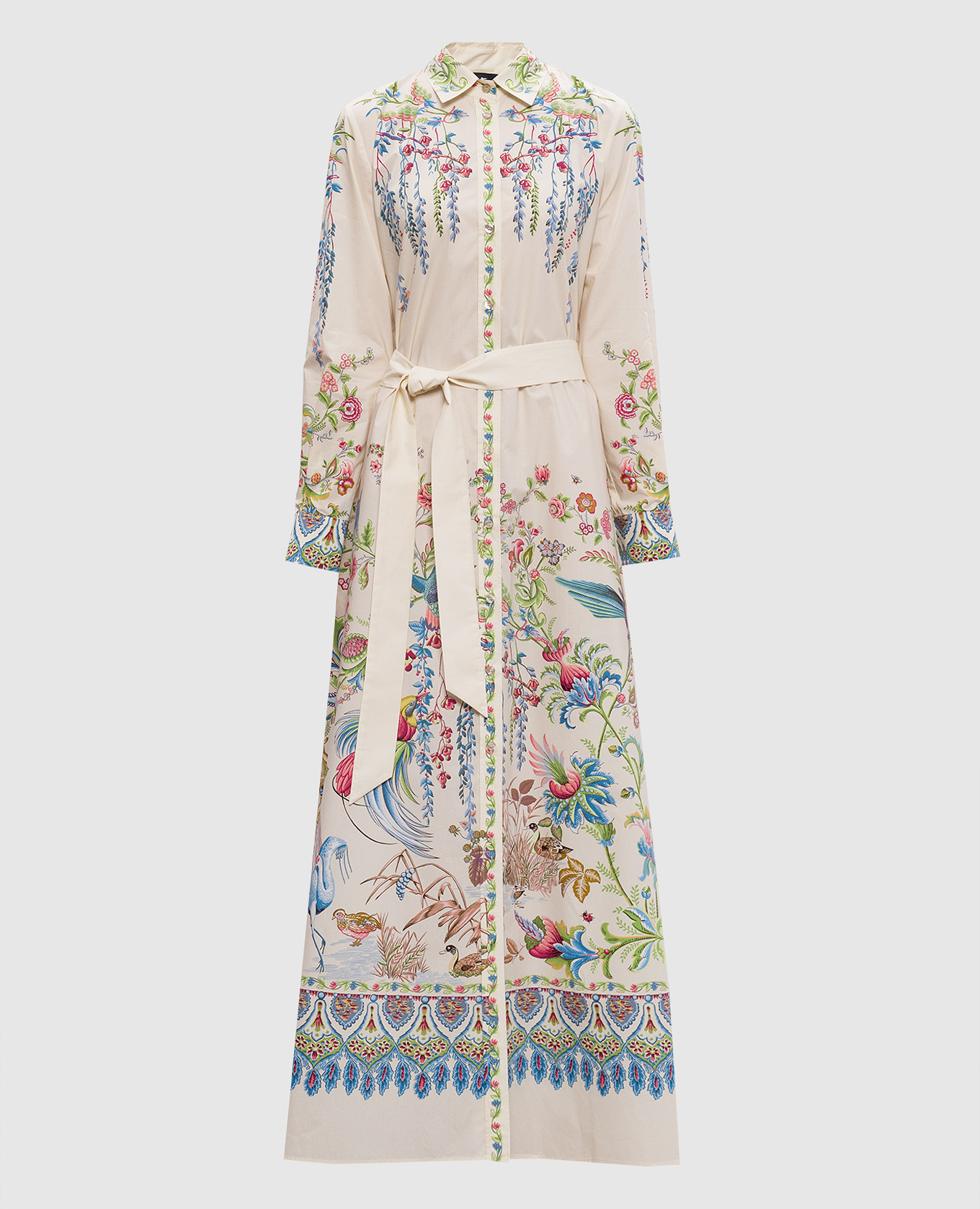 

Beige floral print shirt dress Etro