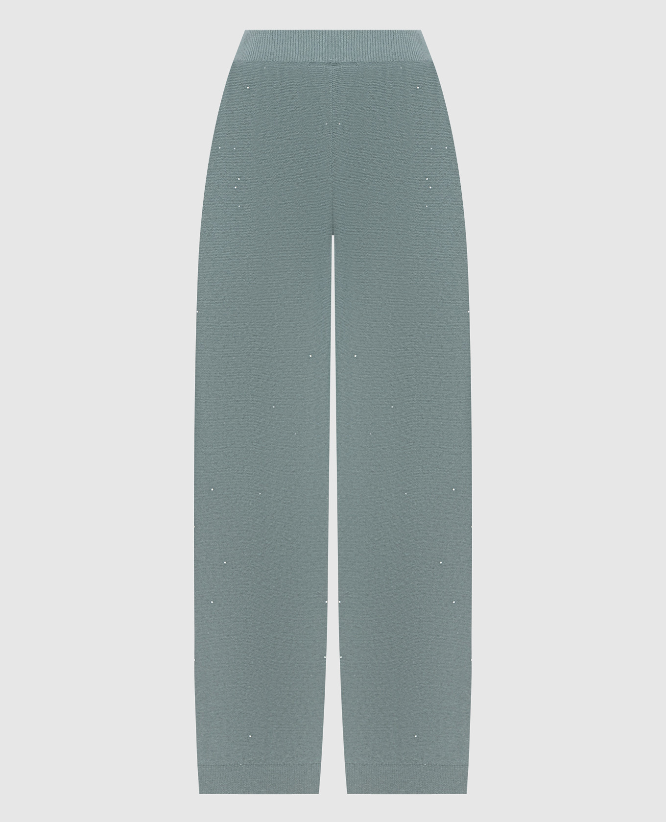 Turquoise wool, silk and cashmere pants with sequins Fabiana Filippi