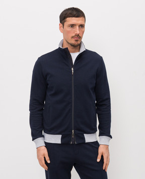 Doriani Cashmere Blue sports jacket with contrast cuffs 846J29LUNJ29CO
