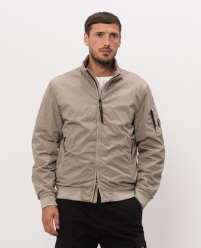 C.P. Company Beige jacket with logo patch MOW255A005864G